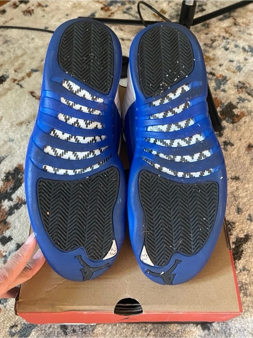Jordan 12 white / game royal blue